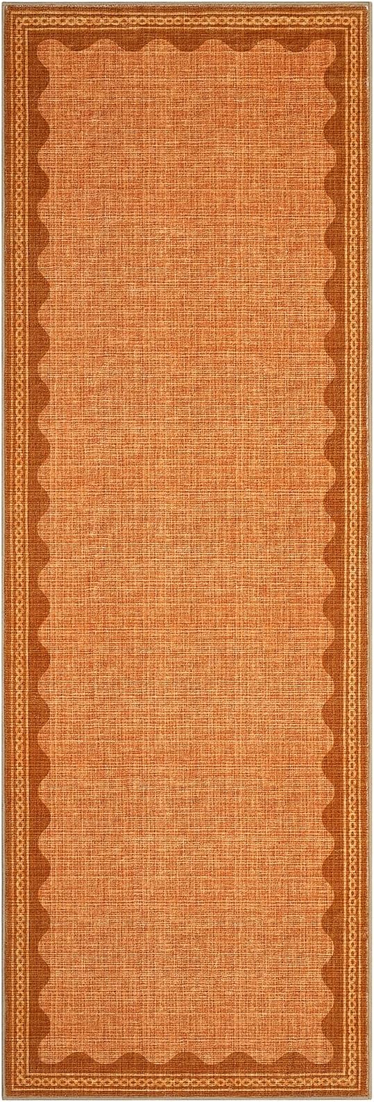 GarveeHome Scalloped Orange 2x6 Runner Rug - Image 4