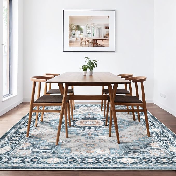 Washable 6×9 Area Rug for Living Room, Vintage Floral Rug Soft Non Slip Stain - Image 3