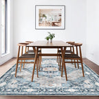 Washable 6×9 Area Rug for Living Room, Vintage Floral Rug Soft Non Slip Stain - Image 3