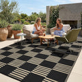 Garvee Waterproof Outdoor Rug 10x20, Checkered Foldable Plastic Straw Patio by Garvee