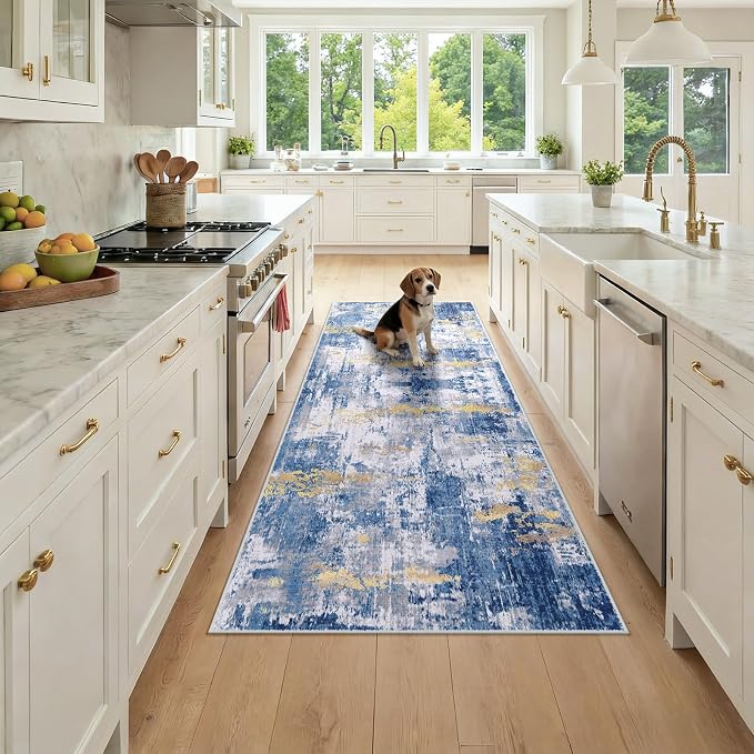 RELEANY Washable Area Rugs 3x7 Non-Slip Modern Abstract Soft by RELEANY