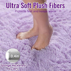 PAGISOFE Fluffy Purple Rug 2' x 6' Shaggy Runner Rugs - Image 3