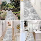 HEBE Hallway Runner Rug 2'x8' Washable Vintage Distressed Area Rugs Non Slip - Image 4