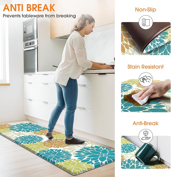 StepLively Kitchen Mats for Floor 2PCS, 0.47" Anti Fatigue Mats for Kitchen - Image 6