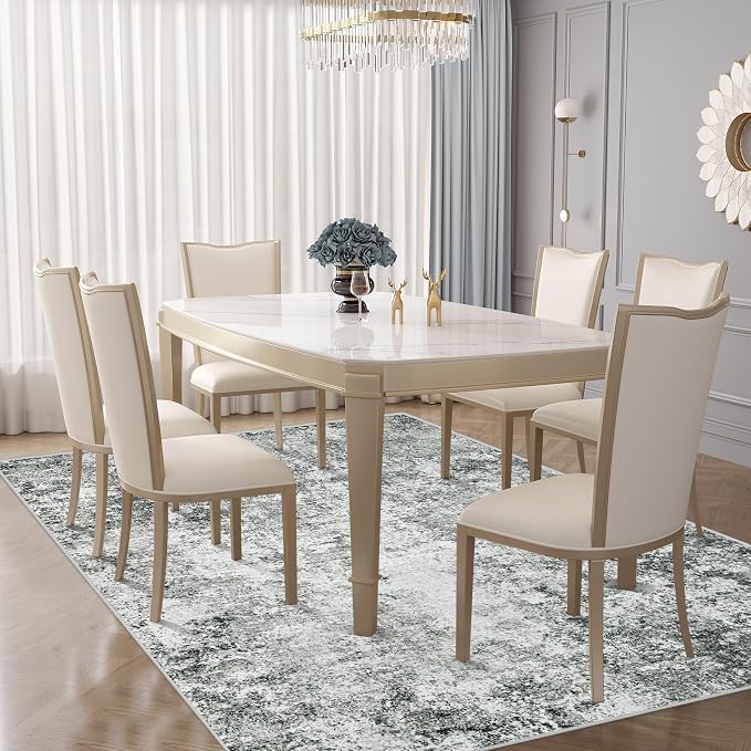 XLUEZ 5x7 Area Rugs for Living Room, Washable Modern Abstract Large Area Rug - Image 5