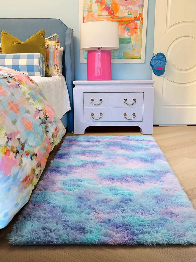 PAGISOFE Adorable Furry Rainbow Rugs by PAGISOFE