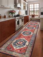SERISSA Runner Rug for Hallways, Extra Long Boho Rug Ultra Soft Vintage Rust - Image 2