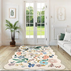 5x7 Living Room Area Rugs: Washable Floral Non-Slip Rug - Image 4