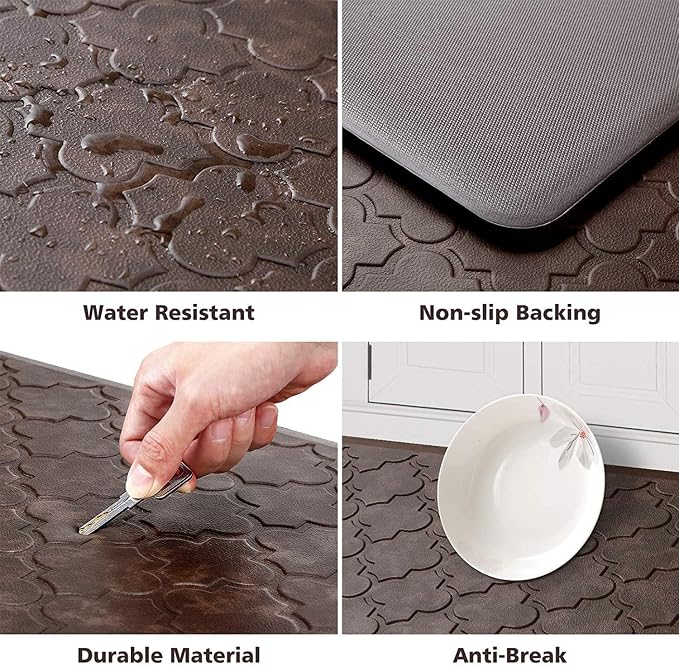 WISELIFE Kitchen Mat Cushioned Anti Fatigue Floor Mat, Thick Non Slip Water - Image 3