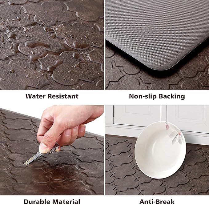 WISELIFE Kitchen Mat Cushioned Anti Fatigue Floor Mat, Thick Non Slip Water - Image 3
