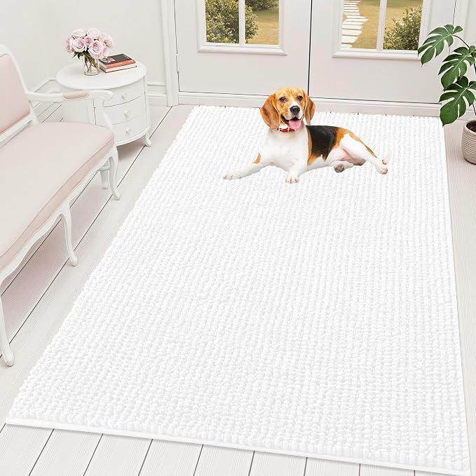 OLANLY Dog Door Mat for Muddy Paws 70x46, Ultra Absorbent Chenille Mud Doormat by OLANLY
