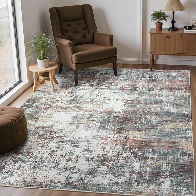 5x7 Area Rugs, Abstract Modern Machine Washable Rugs - Image 6