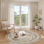 6ft Round Vintage Living Room Area Rug - Image 8