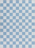 GarveeHome Checkered Light Blue and White 8x10 Area Rugs - Image 4