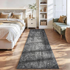 2x12 Black Rug Runners for Hallways Kitchen Runner Rug Non Slip Washable Black - Image 2