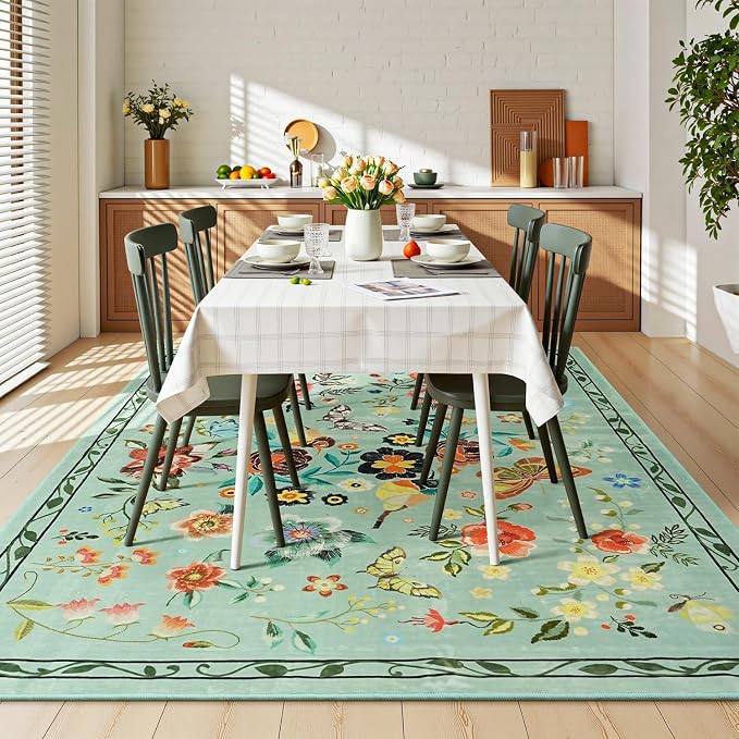 Rugflix 5x7 Washable Area Rug for Living Room, Soft Non Slip Low Pile Carpet - Image 8