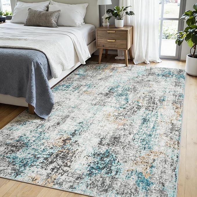 Area Rugs 5x7 Living Room: Large Soft Washable Rug Modern Abstract Anti-Skid - Image 3