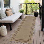 Scalloped Easy Jute 2.6x8 Kitchen Runner Rug, Washable Rugs - Image 8