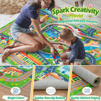 Car Rug Play Mat for Kids Toy Cars, Road Traffic Playmat for Kid Bedroom - Image 4