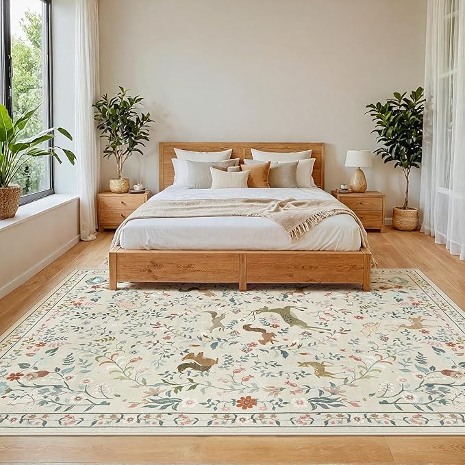 6x9 Area Rugs Washable Rug: Large Boho Living Room Rug Soft Non-Slip Low Pile - Image 3