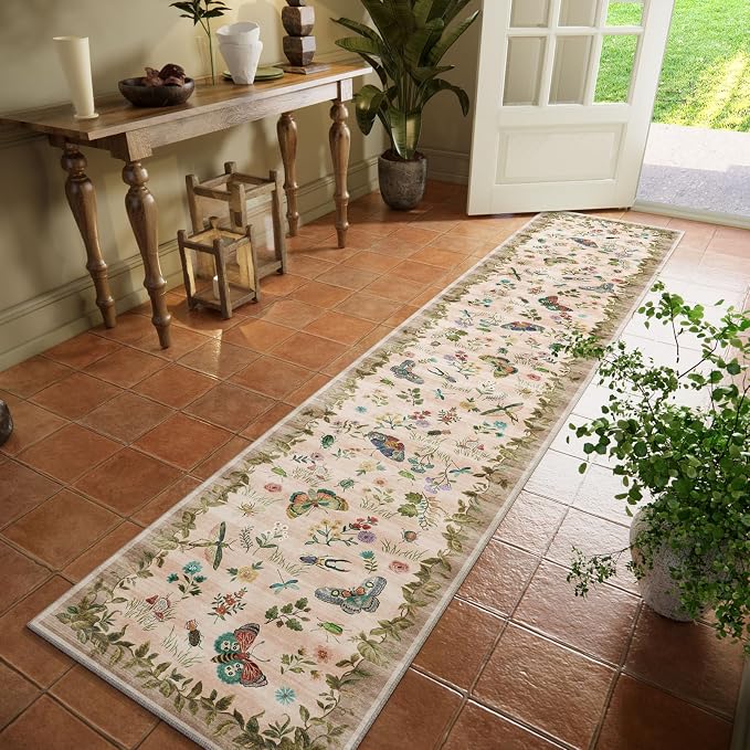 Machine Washable Hallway Runner Rugs: 2'x10' Kitchen Runner Stain Resistant Non - Image 2