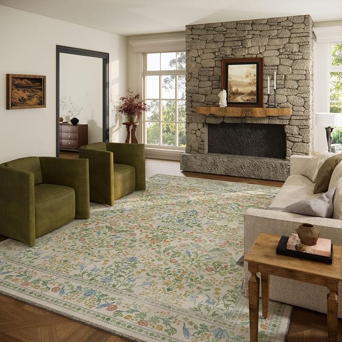 10x12 Area Rugs for Living Room: Washable Rug Stain Resistant Non Slip Low Pile by palohom