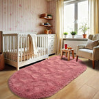 LOCHAS Bedroom Rug 2.6' x 5.3', Blush Fluffy Shaggy Area Rug - Image 3
