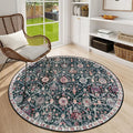 Lahome Moroccan Trellis Round Area Rugs, Washable Small Round Rug 3ft Non-Slip by Lahome