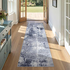 DMOYEST Washable Runner Rug for Hallway: 2x6 Neutral Modern Abstract Low Pile by DMOYEST