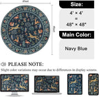 DUKINO 4ft Round Rug, Washable Round Area Rug, Non Slip Indoor Low Pile Animal - Image 2