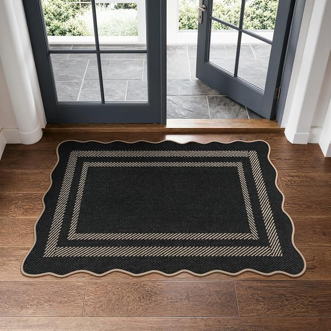 LIVEBOX Scalloped Easy Jute 2x3 Kitchen Rug, Washable Non Slip Farmhouse Area - Image 9