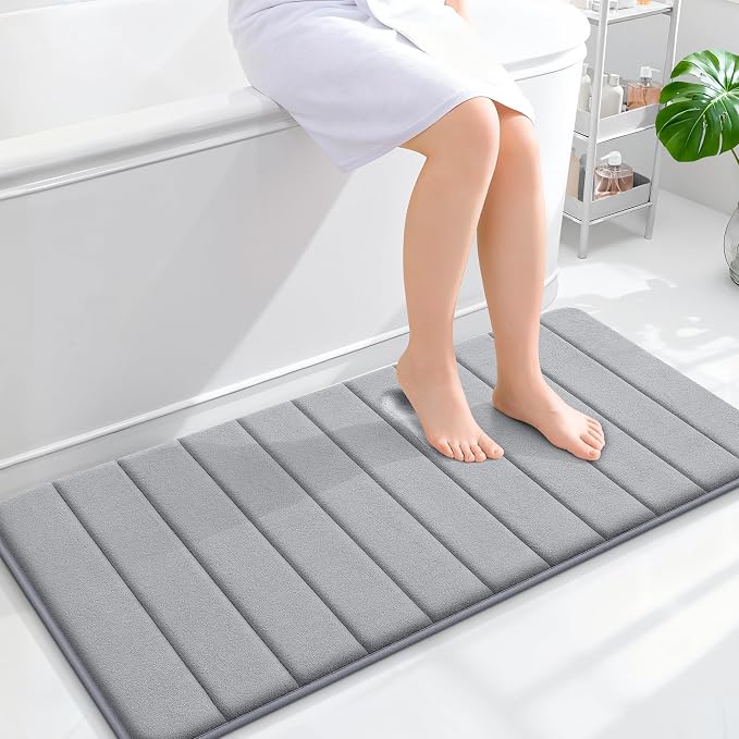 OLANLY Memory Foam Long Bathroom Rugs Runner 44x20, Super Soft Absorbent Bath by OLANLY