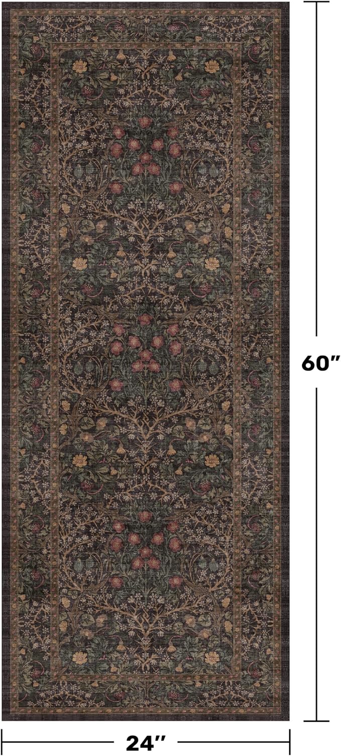 Brown Entryway 2x5 Runner Rug, Small Throw Runners - Image 2