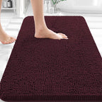 OLANLY Bathroom Rugs 30x18, Extra Soft Absorbent Chenille Bath Rugs, Rubber by OLANLY