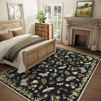 Machine Washable Rug for Living Room: 9x12 Area Rugs Vintage Bedroom Rug Stain - Image 2