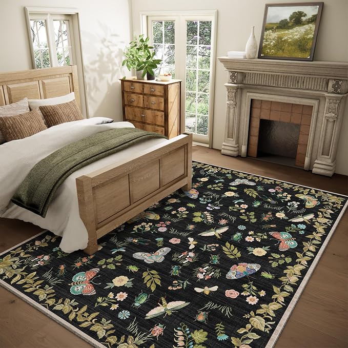 Washable Area Rug for Living Room: 8x10 Area Rugs Vintage Rugs Stain Resistant - Image 2