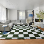 KICMOR Area Rug 5x7 for Living Room, Soft Fluffy Olive Green and White - Image 6