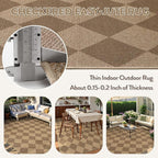Lahome Colette Checkered Easy Jute 6x9 Rug, Large Rugs - Image 5