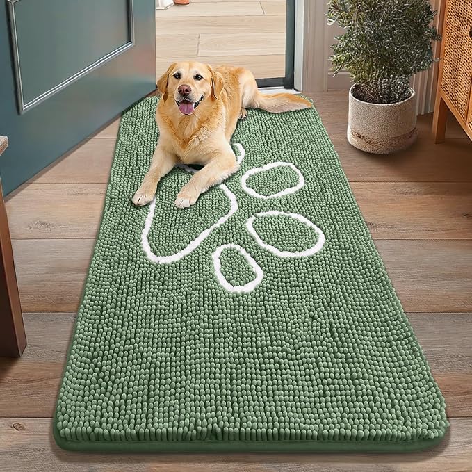 Smiry Dog Door Mat for Muddy Paws, Absorbent Dirt Trapper Non Slip Quick Dry by Smiry