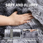 KICHOWUA 6x9 Dark Grey Fluffy Shag Rug - Image 3