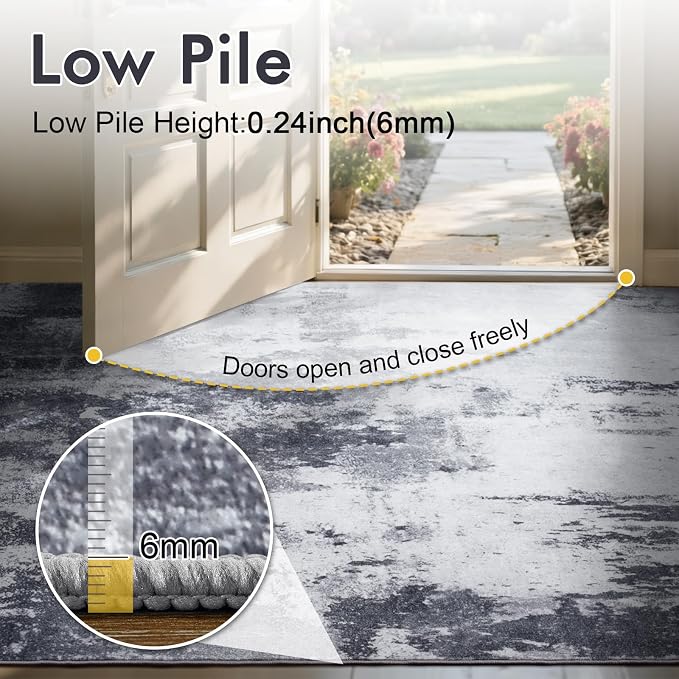 5x7 Ft Area Rugs for Living Room, Soft Non-Slip Washable Rugs Modern Abstract - Image 6