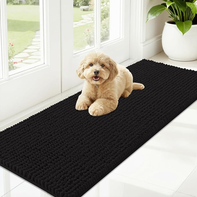 OLANLY Dog Door Mat for Muddy Paws 59x20, Ultra Absorbent Chenille Mud Doormat by OLANLY