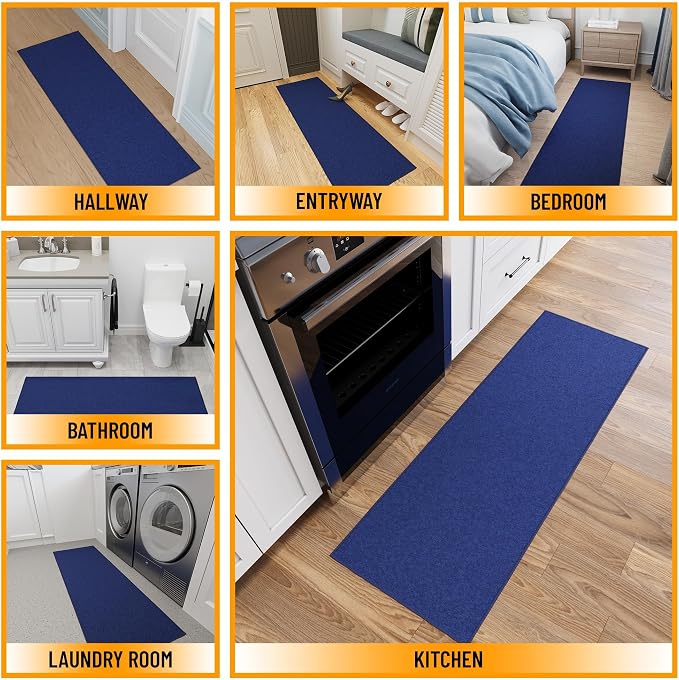 Ottomanson Hallway Runner Rug 1'10" x 6' Non Slip Solid Area Rugs Easy to Clean - Image 3