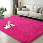 Mugorn Hot Pink Fluffy Soft Rugs by MUGORN