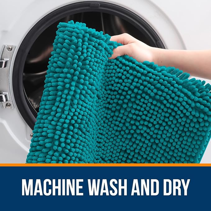 OLANLY Large Bathroom Rugs 45x27, Extra Soft Absorbent Chenille Bath Rugs - Image 5