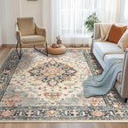 CAPALOCA Machine Washable Rugs Nursery Rug 5x7 Cute Girl Non Slip Low Pile by CAPALOCA