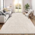 Pauwer 9x12 Washable Area Rugs for Living Room Modern Beige Solid Color Soft by Pauwer