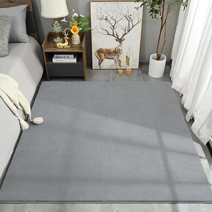 Amearea 4x4 Square Area Rugs for Bedroom Living Room, Modern Grey Thickened - Image 7