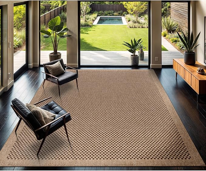 CAMILSON Easy Jute Rug 8x10, Indoor Outdoor Natural Color Fiber Area Rugs by CAMILSONIndoorOutdoorAreaRugs