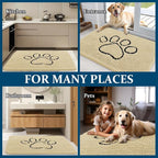 OLANLY Dog Door Mat for Muddy Paws 48x30, Paw Print Design, Absorbs Moisture - Image 8
